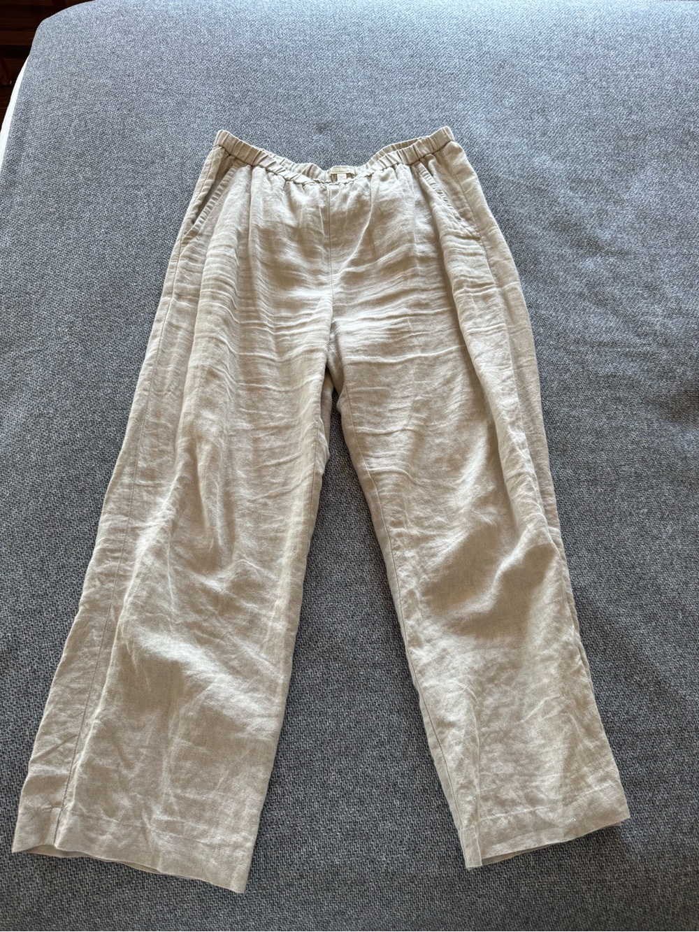 Eileen Fisher Natural Linen Straight-Leg Pants